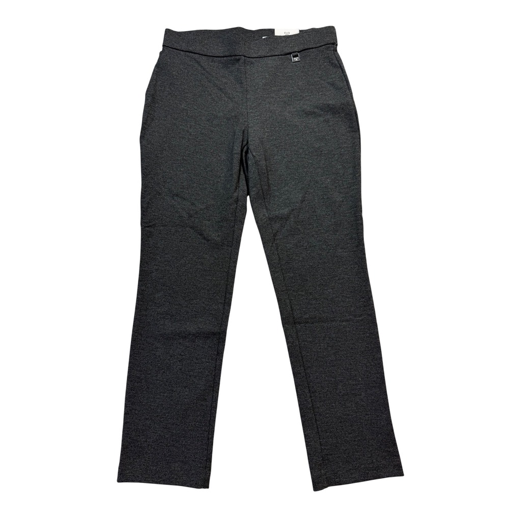 Rafaella Comfort Slim Leg Pants Womens 12 Charcoal NWT Tweed Heather Pull‎ On